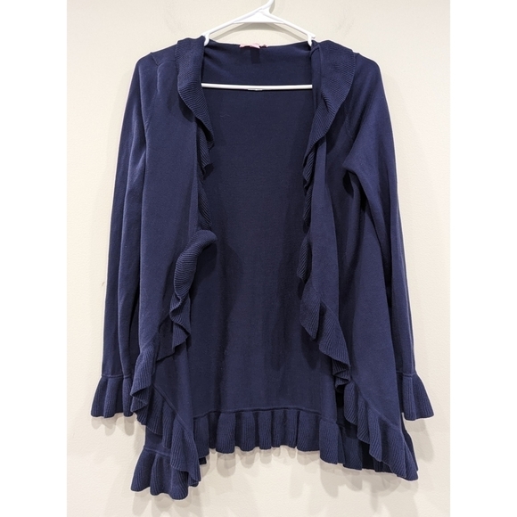 Lilly Pulitzer Shirley Ruffle Cardigan Hook Closure Size Small - Picture 1 of 9
